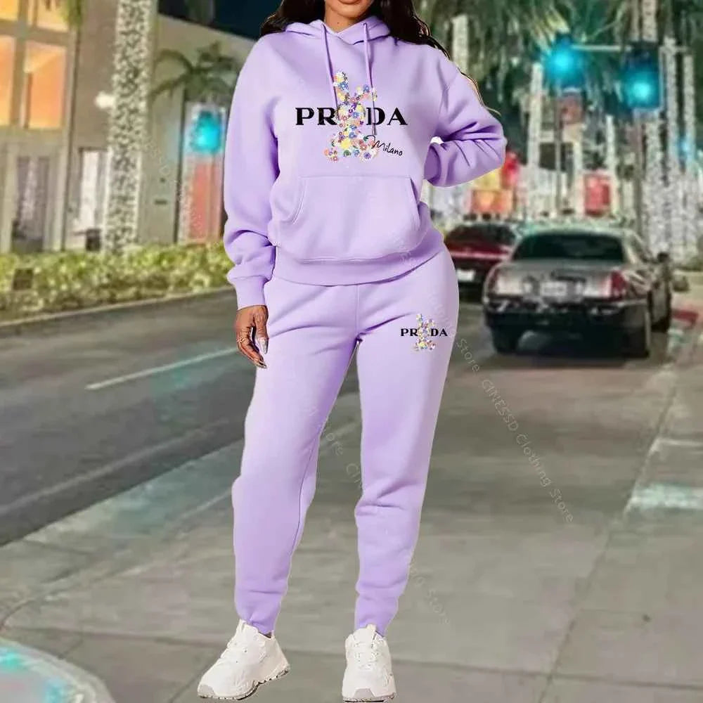 Conjunto de chándal de lujo para mujer de dos piezas en talla grande