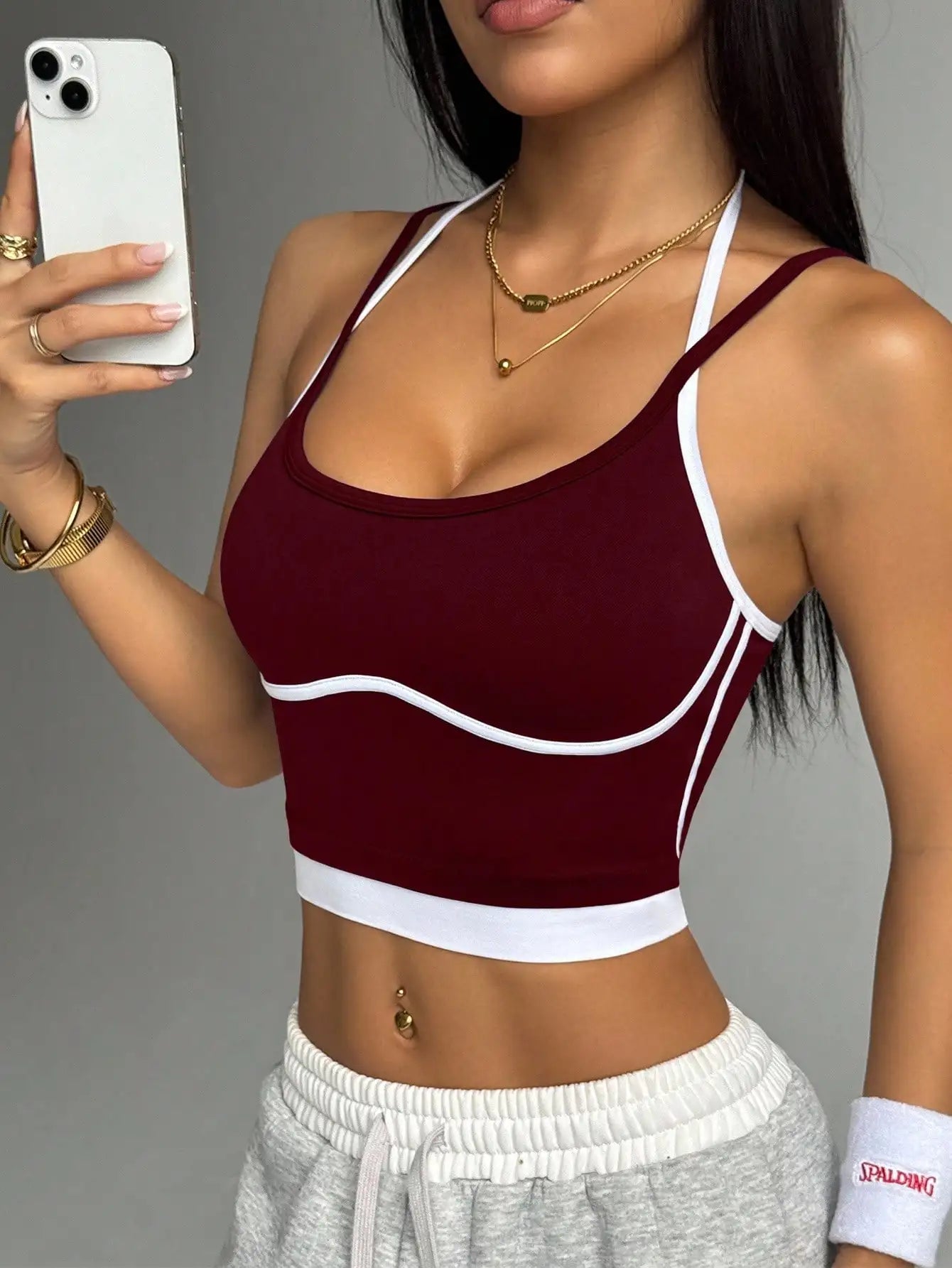 Top Deportivo de Color Bloqueado para Mujeres