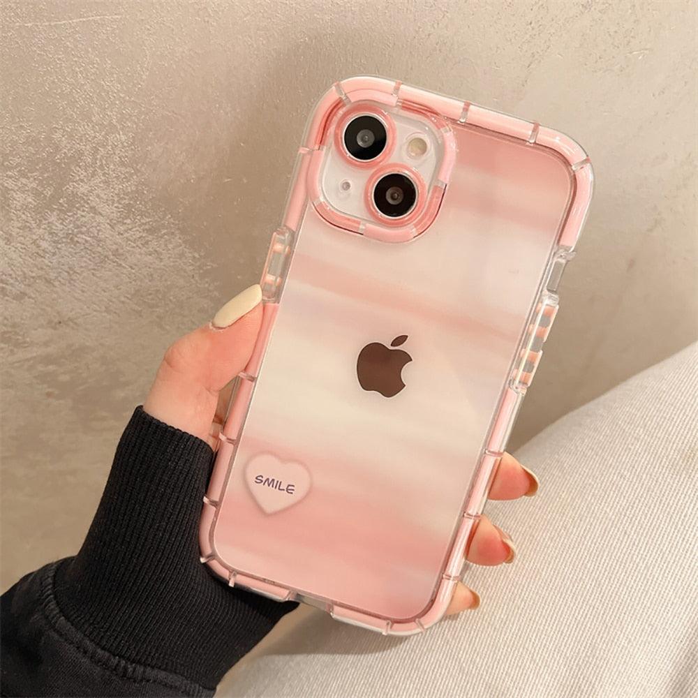 Cute Love Heart Soft Shockproof Bumper Phone Case for iPhone