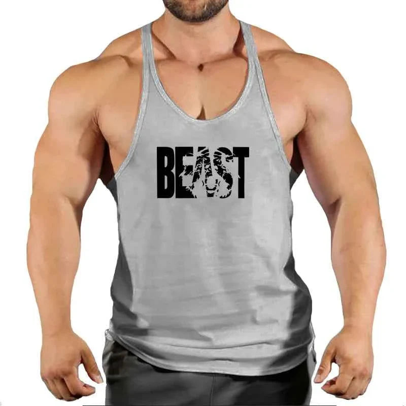 Camiseta sin mangas de algodón para hombre - Chaleco de rendimiento