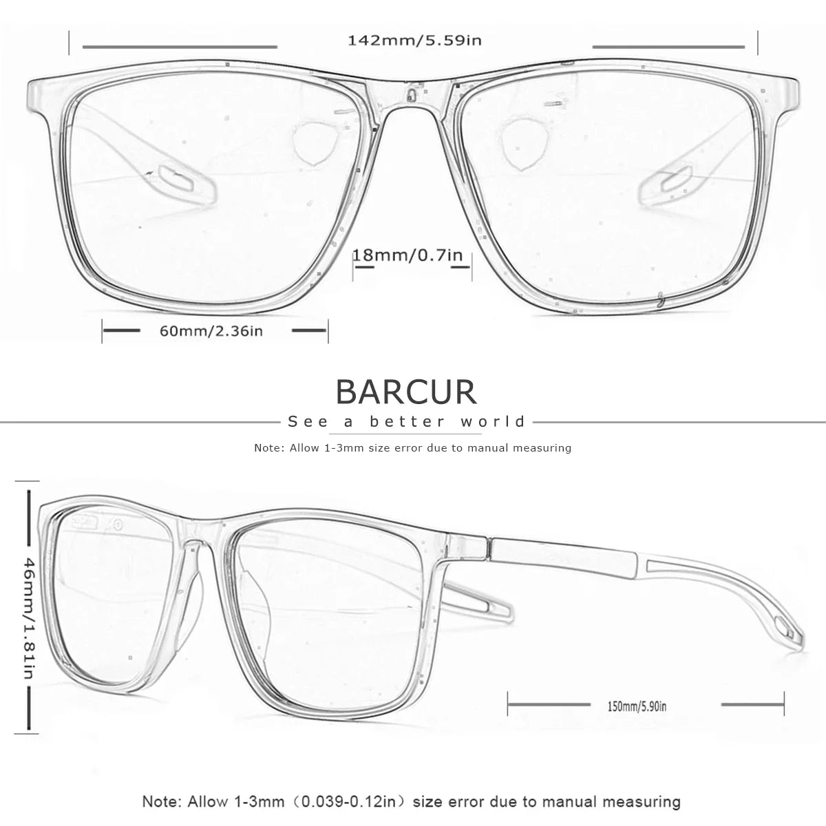 Gafas de lectura BARCUR estilo deportivo anti-luz azul