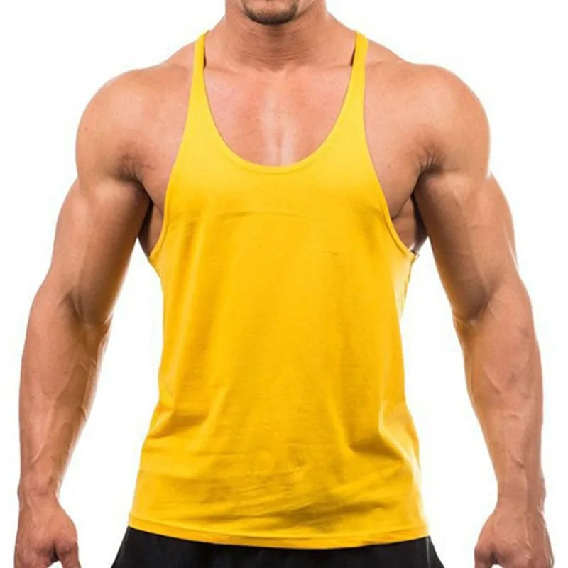 Camiseta sin mangas de gimnasio de algodón premium