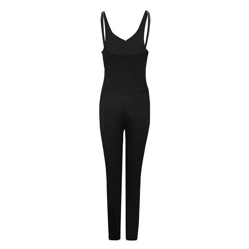 Elegant Black Backless Sling Jumpsuit for Women