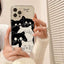 Cute Cat Transparent Phone Case for iPhone 11/12/13 Pro Max