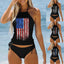 Bañador Tankini para Mujeres con Estampado de Bandera Americana
