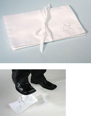 Jewish Glass Breaking Pouch with Star of David Embroidery
