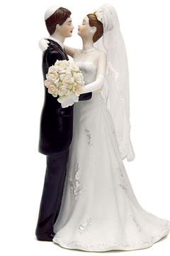 Jewish Traditional Bride & Groom Figurine - 7.5" High