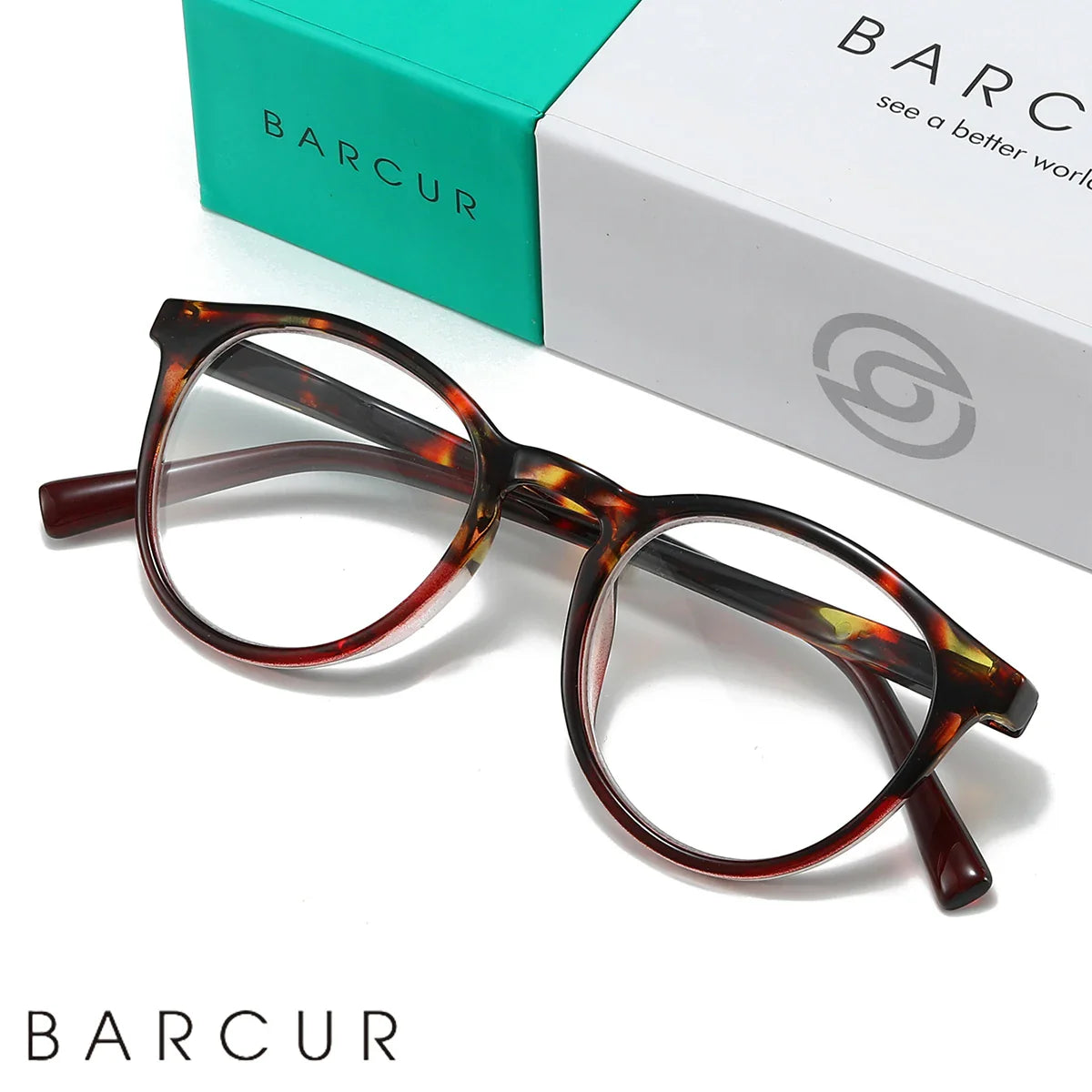 Gafas de lectura ligeras con patrón de leopardo BARCUR
