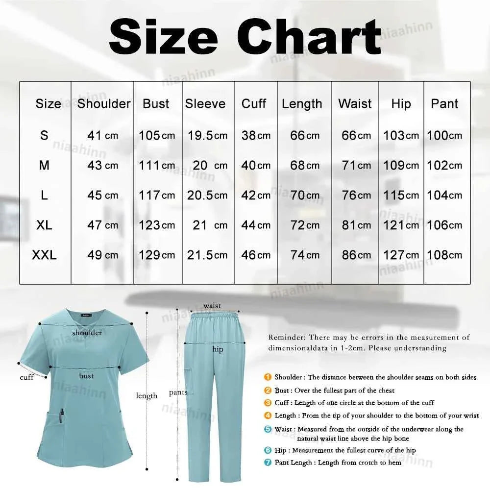 Premium Spandex Scrub Uniform Set - Top & Pants