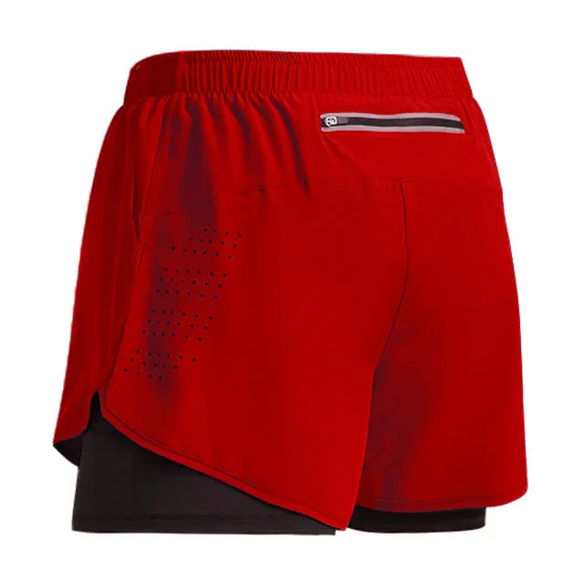 Shorts de course 2 en 1 pour hommes à séchage rapide