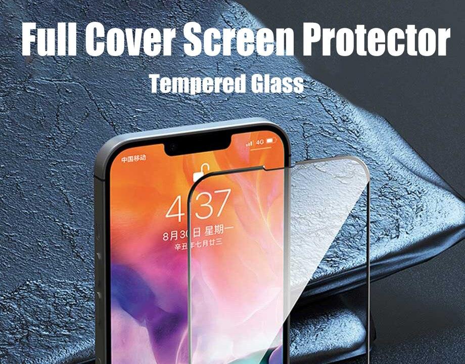 4Pcs Full Cover Tempered Glass Screen Protector for iPhone