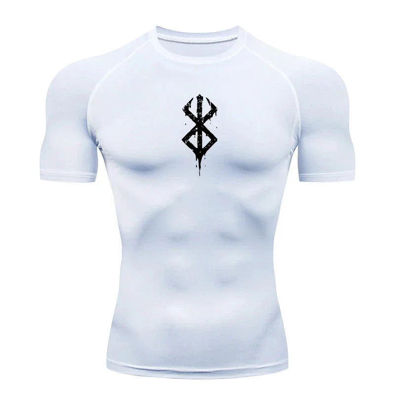 Camisa de compresión estampada para hombre - Camiseta de entrenamiento de verano