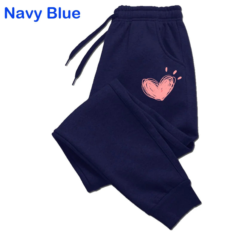 Women’s Cute Heart Printed Sweatpants