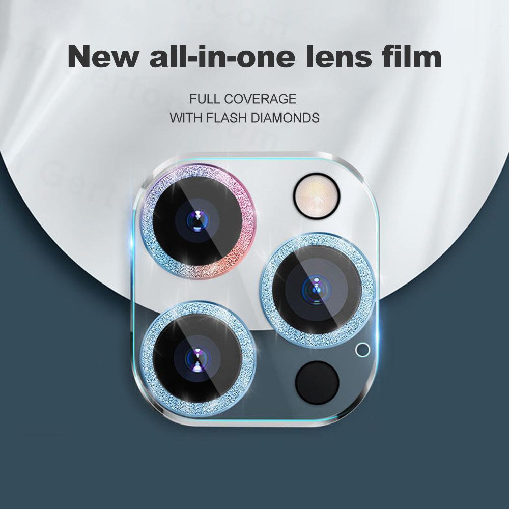 Sparkling Camera Lens Protector for iPhone 14 Pro Max - Shockproof Tempered Glass Cover - Korvel