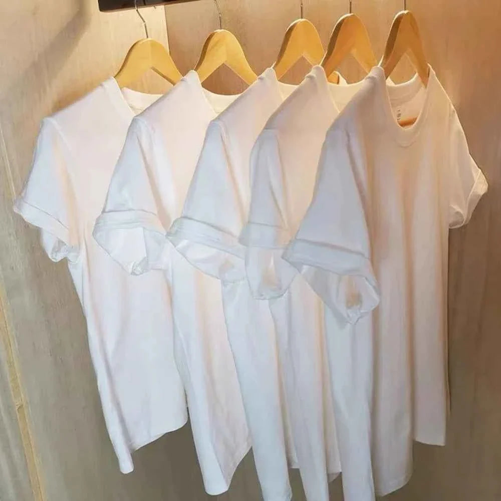 Paquete de 2 camisetas de algodón blancas unisex de corte holgado