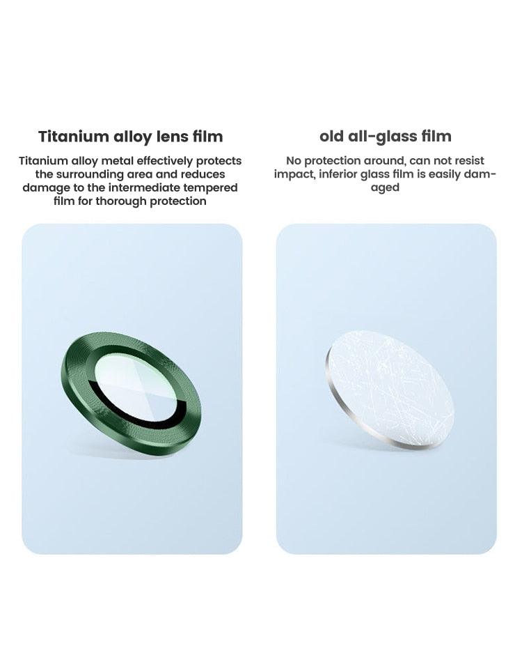 Titanium Alloy HD Camera Lens Protector for iPhone 12/13/14 Series - 9H Scratch-Resistant - Korvel