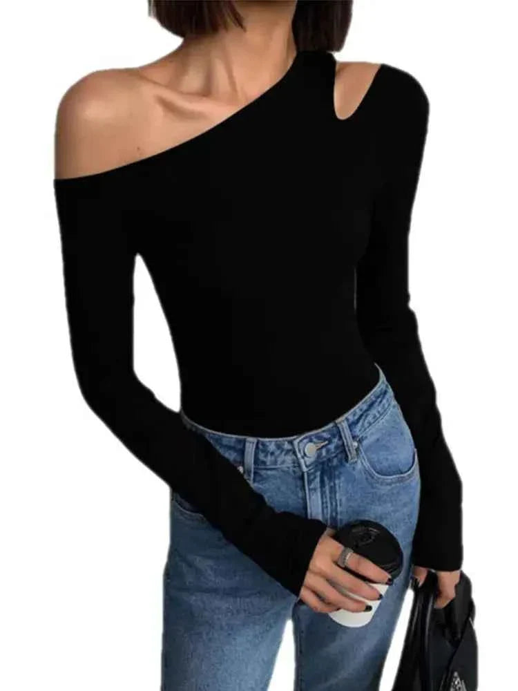 Sleek Spring Off-Shoulder Slim Crop Top