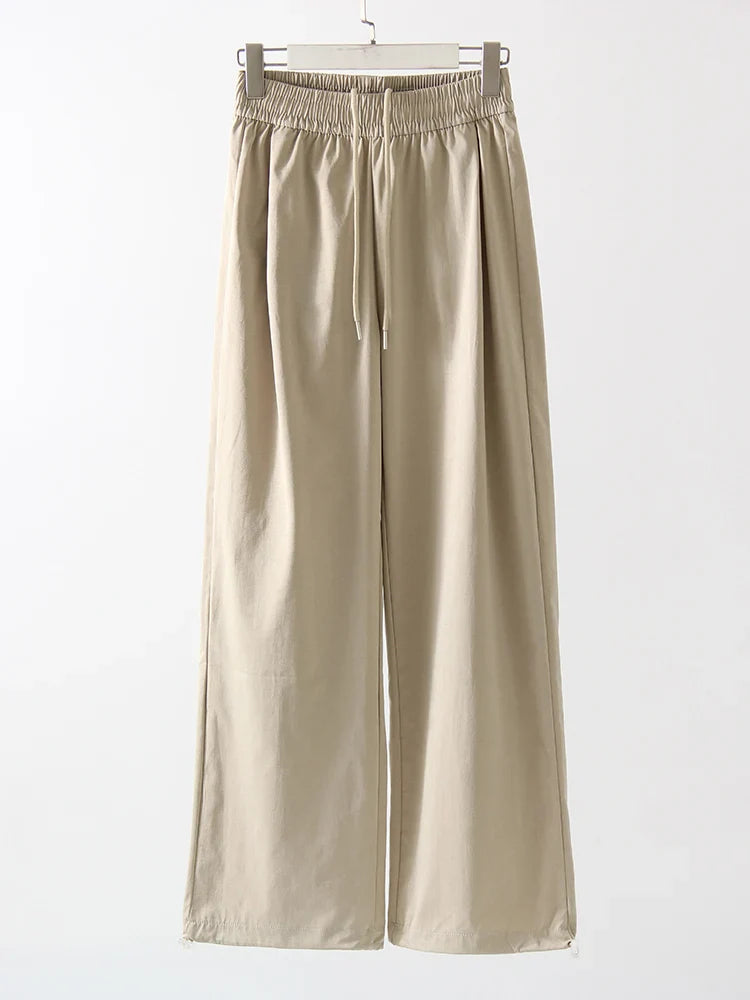 ChicEase Pantalons Jogging Taille Haute à Jambes Larges