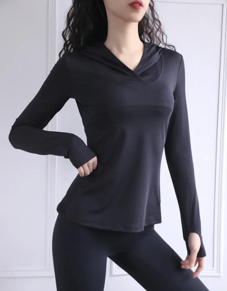BreatheFit Sudadera de Yoga de Manga Larga para Mujer