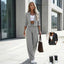 Costume de blazer et pantalon large 2 pièces pour femmes