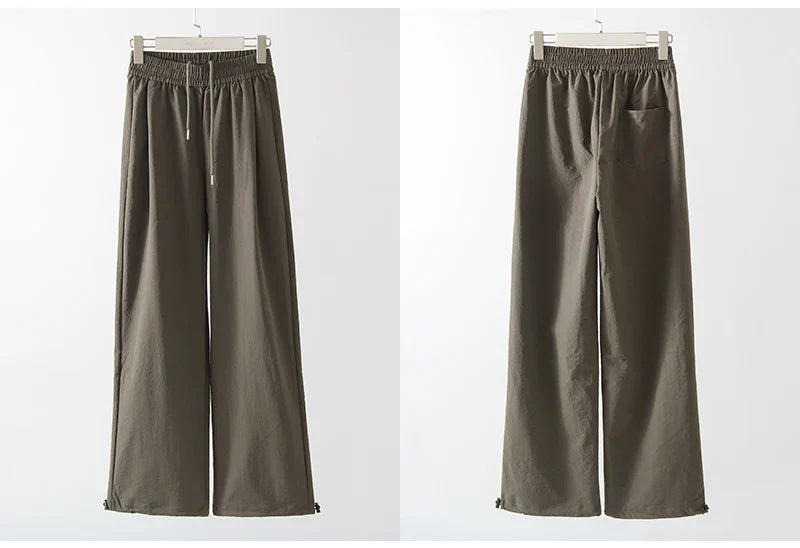 ChicEase Pantalons Jogging Taille Haute à Jambes Larges