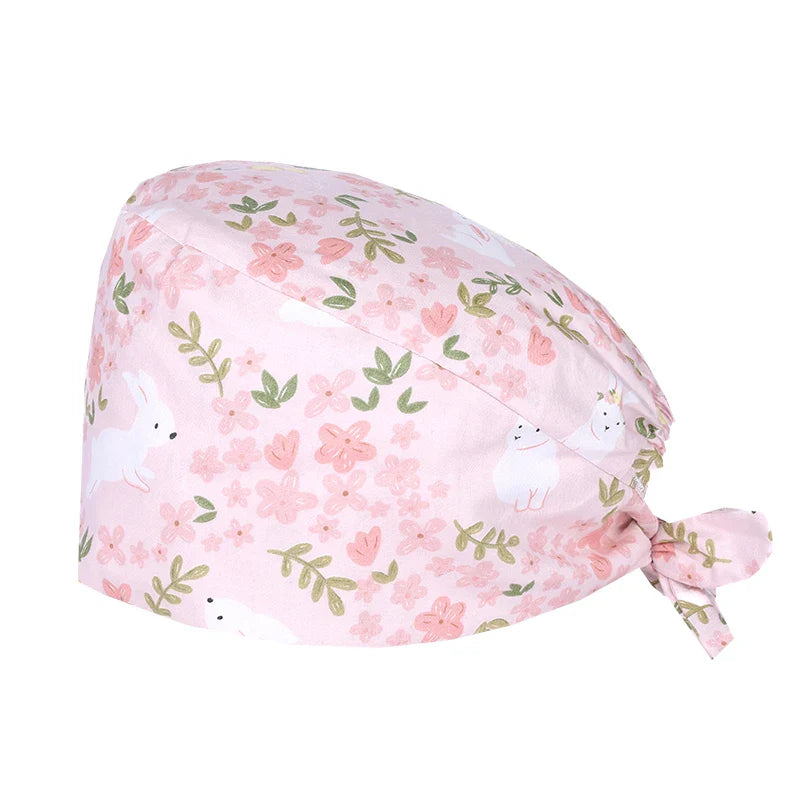 Gorros Quirúrgicos con Estampado de Osito para Cabello Largo