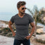 Men's V-Neck Short Sleeve Fitness T-Shirt