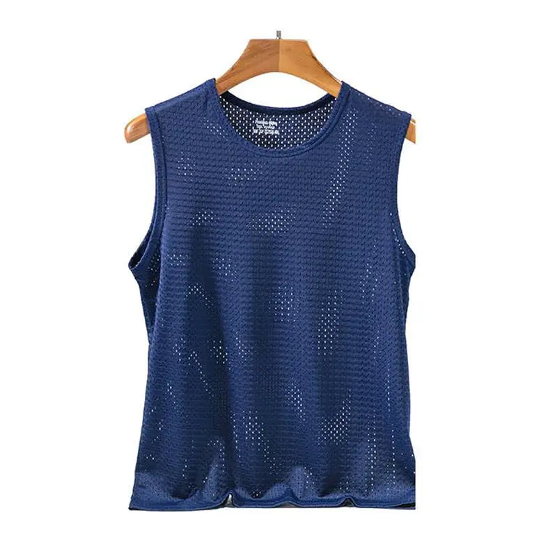 Camiseta sin mangas de seda helada para hombres para una comodidad máxima