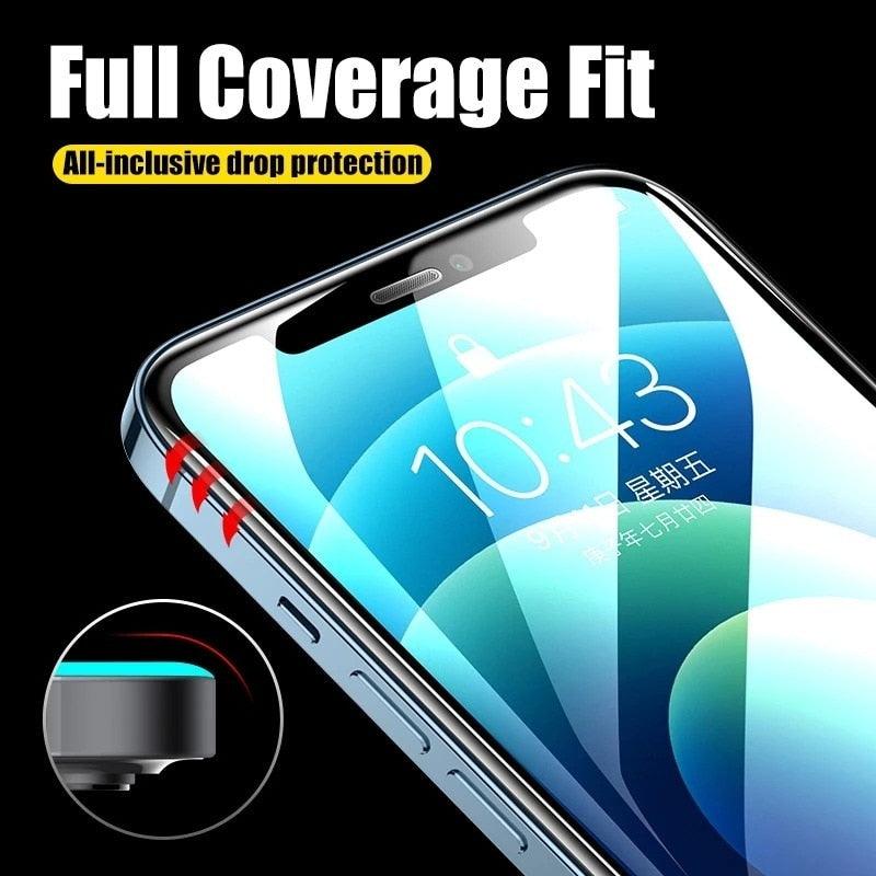 Protecteur d'écran en verre trempé 9D Full Cover pour iPhone