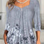 Women's Square Neck Printed Long Sleeve Top