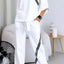 Ensemble de chemise de sport blanche en coton pour femmes et pantalon décontracté