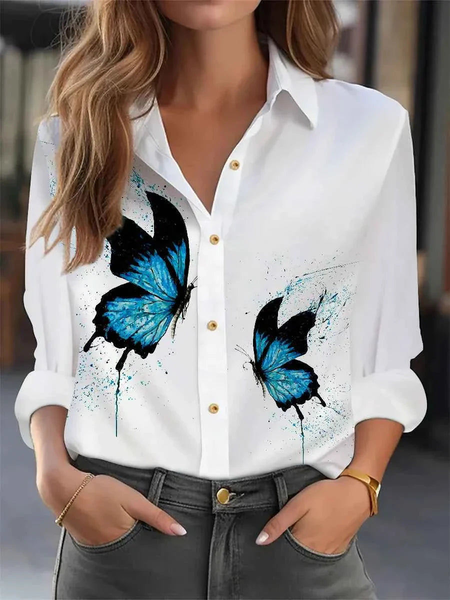 Blouse Imprimée Élégante et Ample pour Femmes