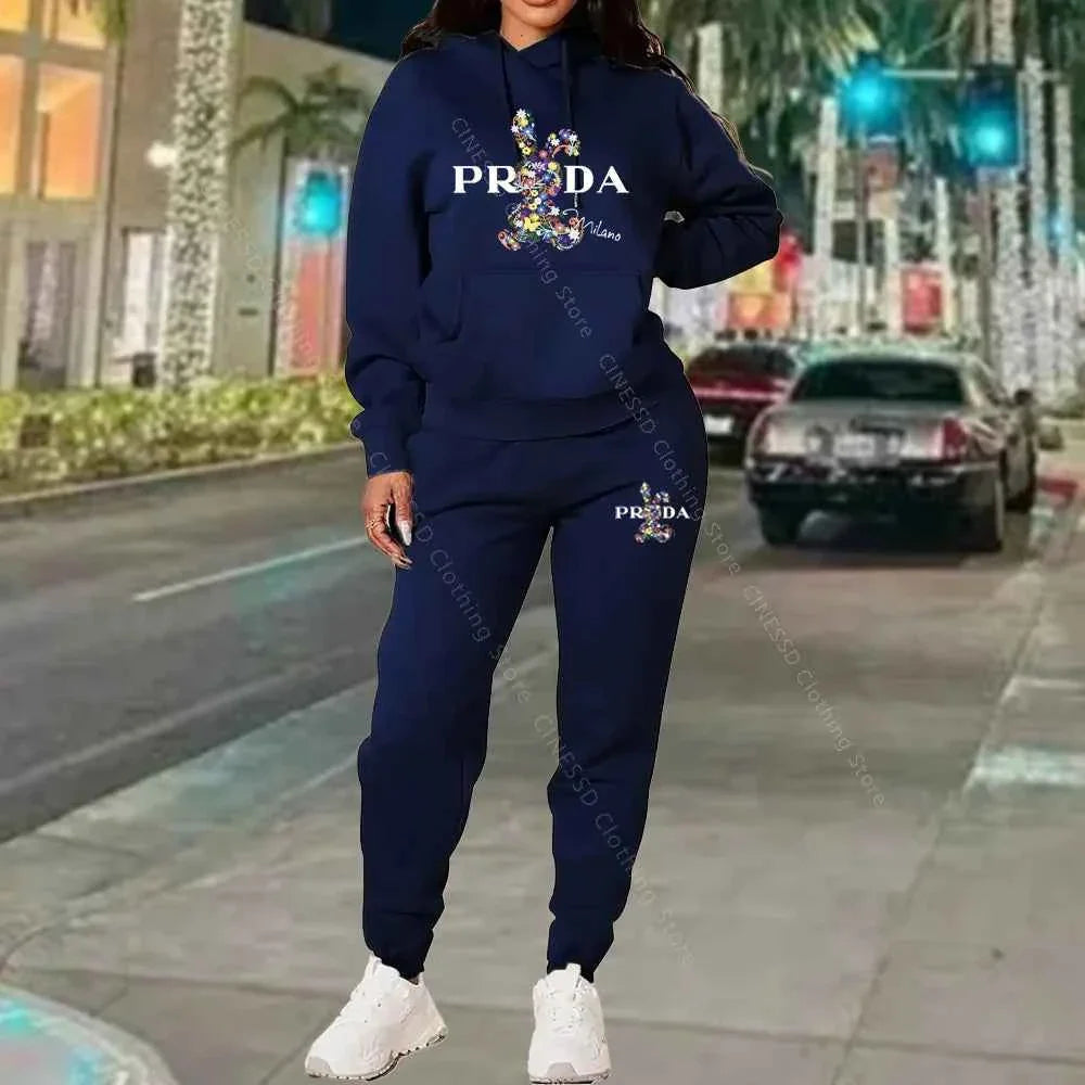 Conjunto de chándal de lujo para mujer de dos piezas en talla grande