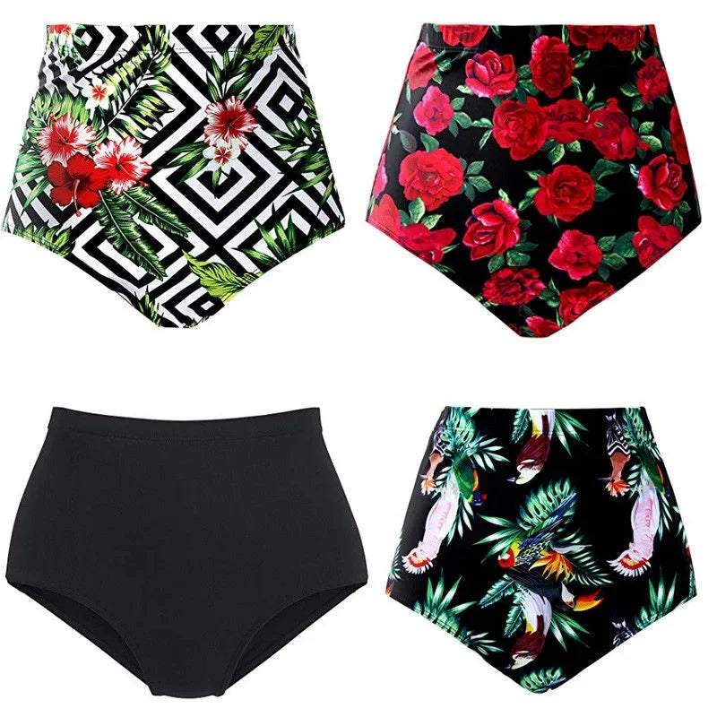 Shorts de bikini taille haute à fleurs - Maillots de bain grande taille