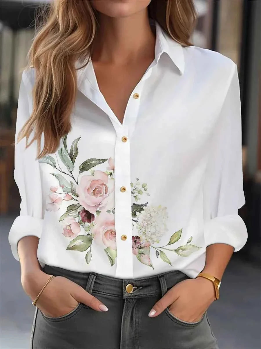 Blouse Imprimée Élégante et Ample pour Femmes
