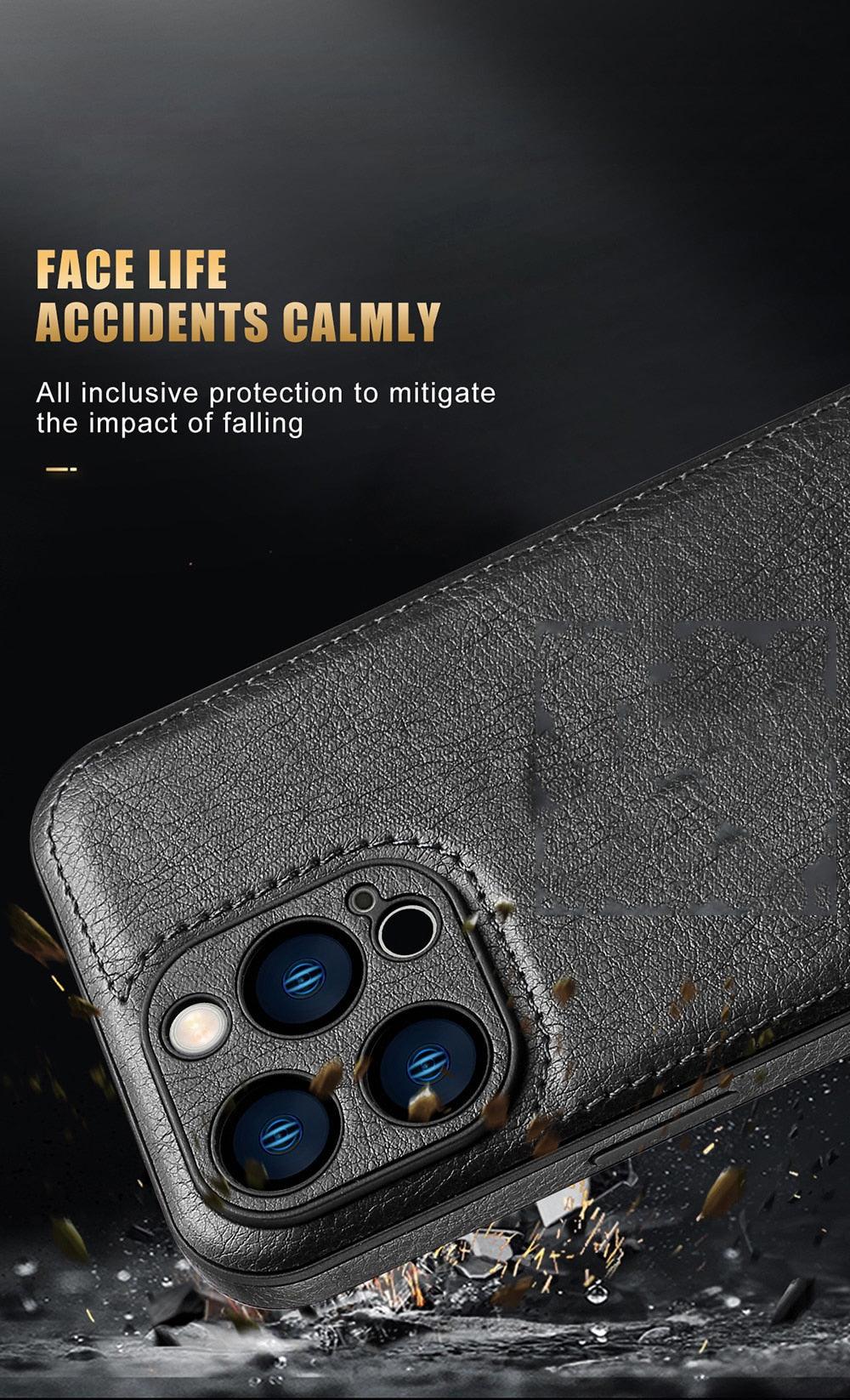 Coque de téléphone en cuir PU de luxe pour modèles d'iPhone