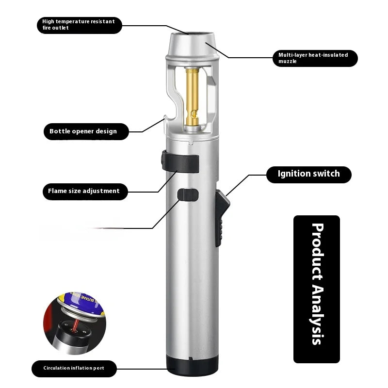 BlazeMaster Windproof Metal Torch for BBQ & Outdoor Cooking