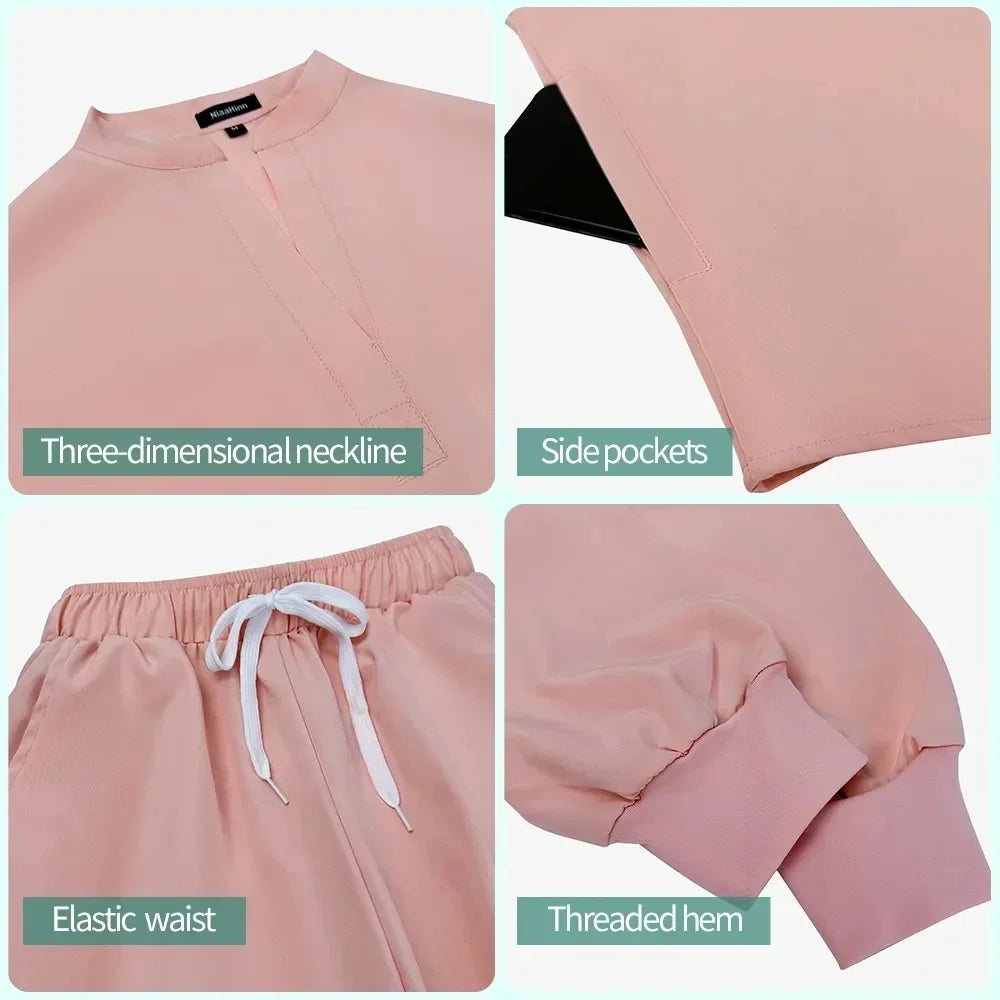 Women's Elastic Scrub Set for Medical Professionals