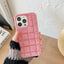 Plush Square Lattice Phone Case for iPhone - Soft & Stylish