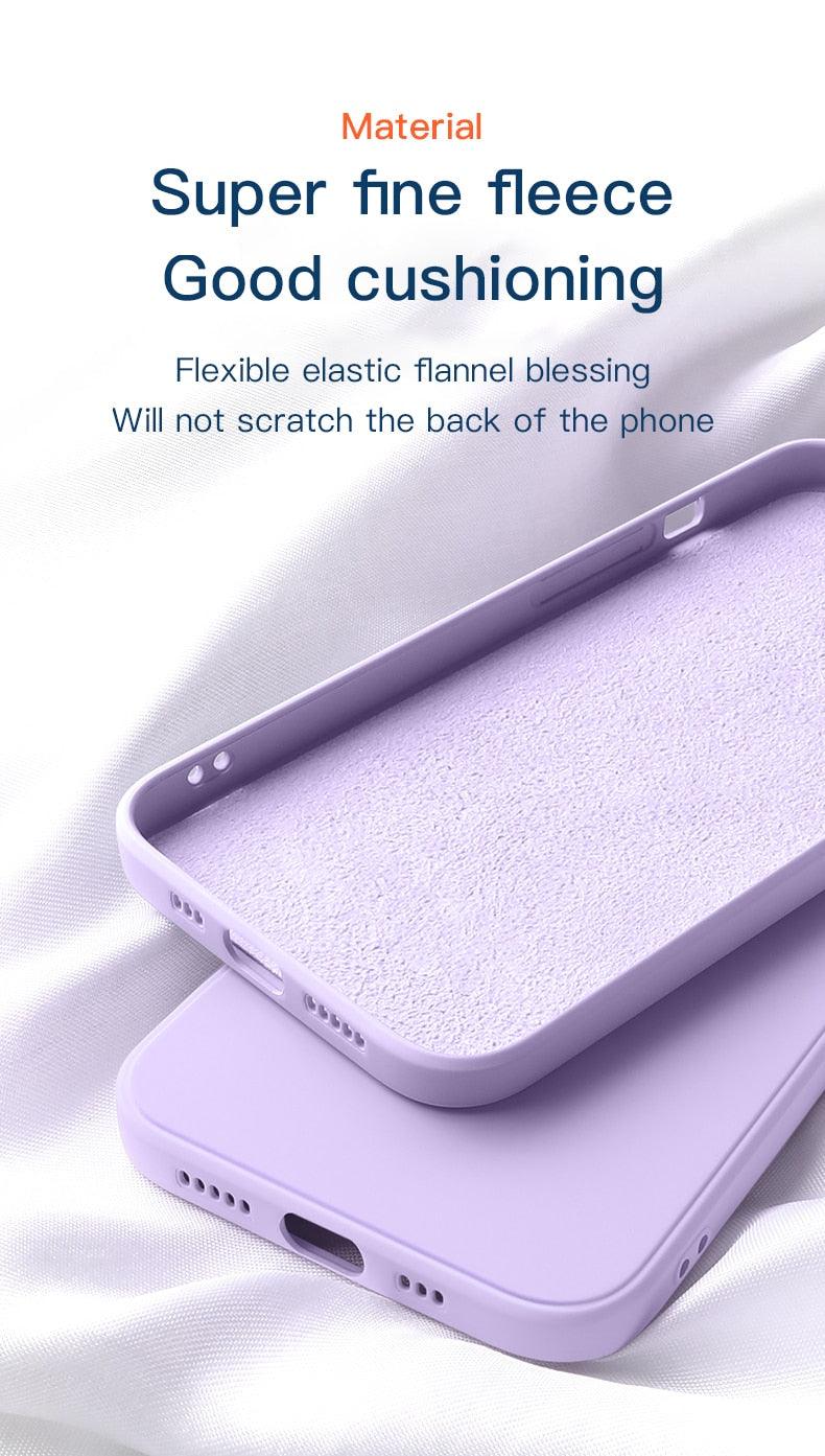 Premium Soft Silicone Square Phone Case for iPhone 14/13 Pro Max