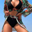 Elegant 3-Piece Halter Bikini Set with Kimono Cover-Up