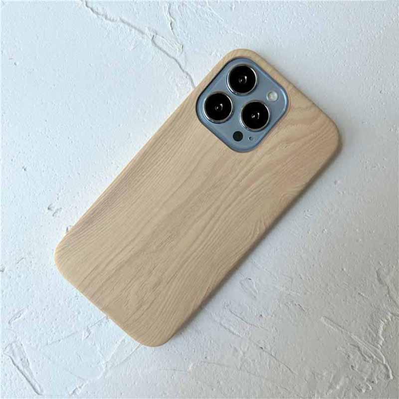 Coque de téléphone en bois rétro premium pour iPhone