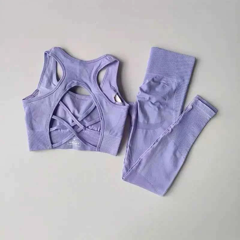 Conjunto de Sujetador Deportivo y Leggings para Mujer de 2 Piezas