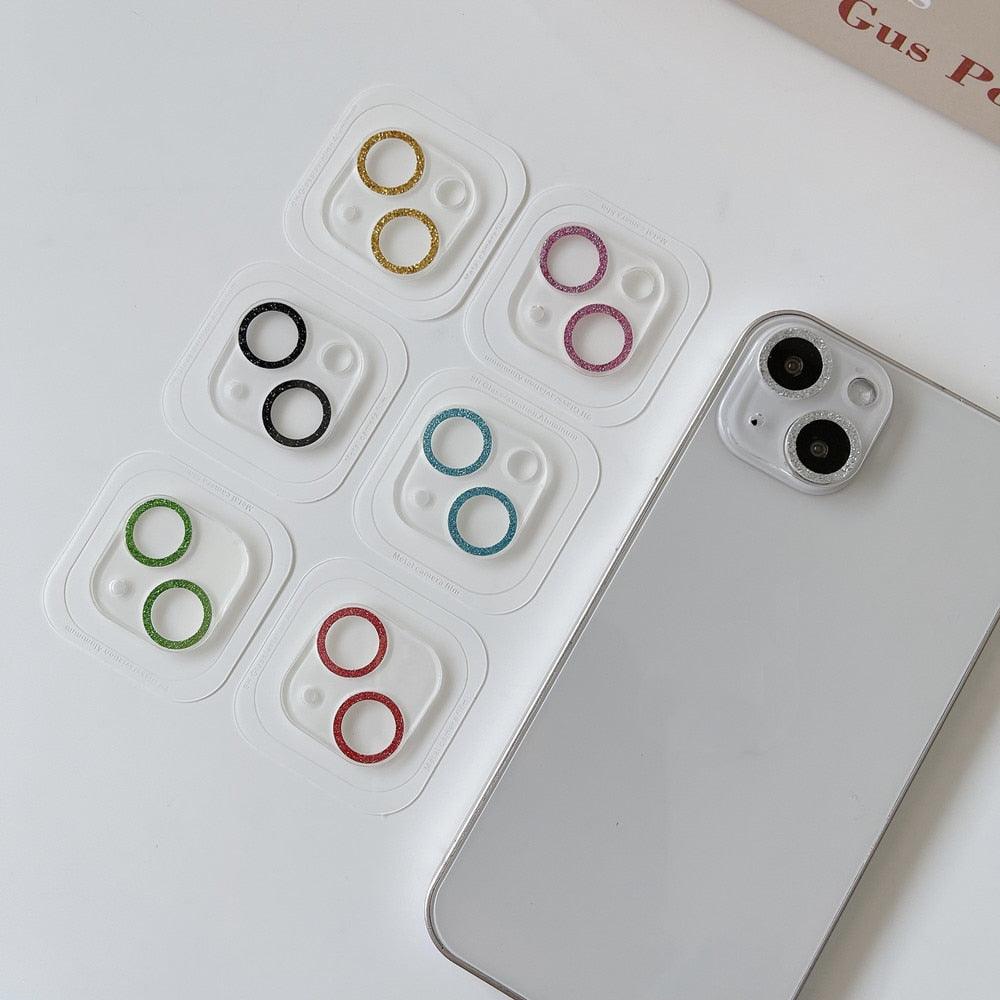 Verre de protection scintillant pour caméra pour iPhone 14/13/12
