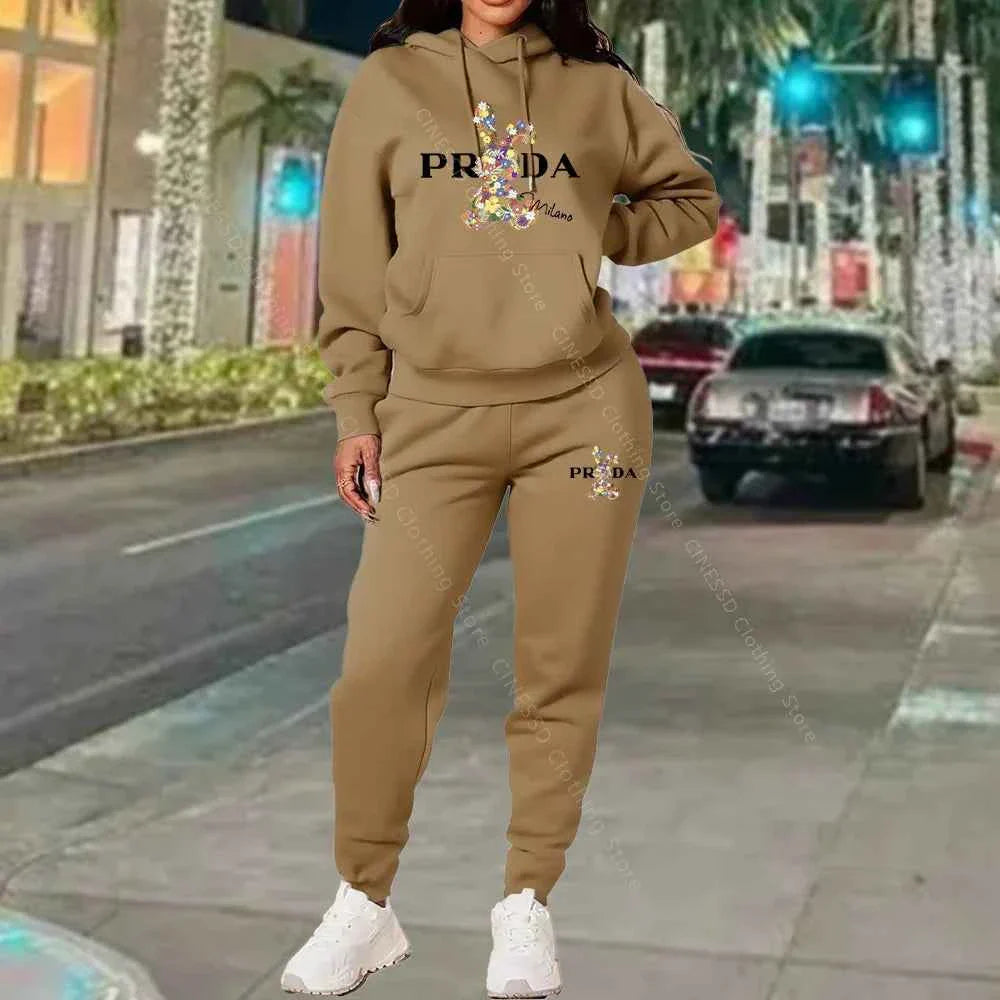 Conjunto de chándal de lujo para mujer de dos piezas en talla grande