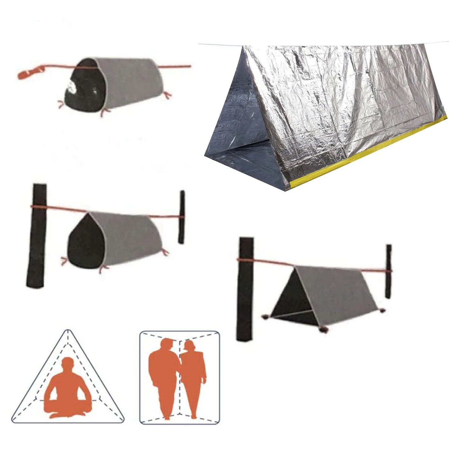 Tente de survie d'urgence et sac de couchage