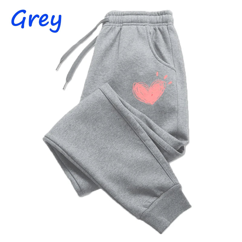 Women’s Cute Heart Printed Sweatpants