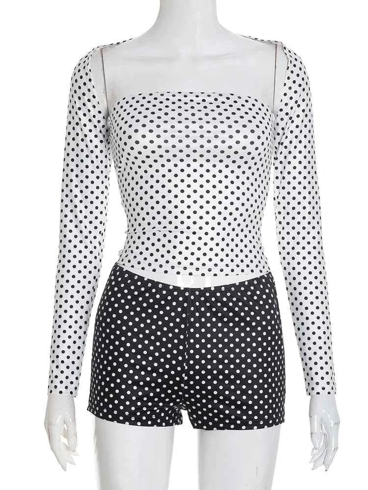 Conjunto Chic de 3 Piezas con Lunares Weird Puss