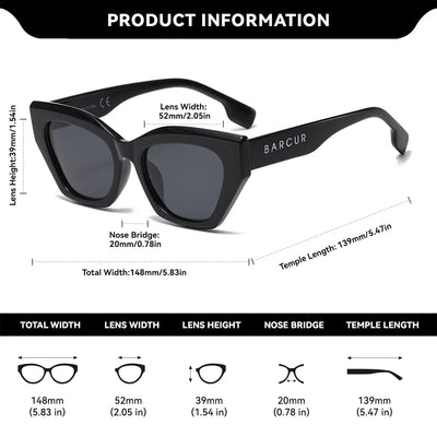 BARCUR Unique Polarized Women's Sunglasses with UV400 Protection