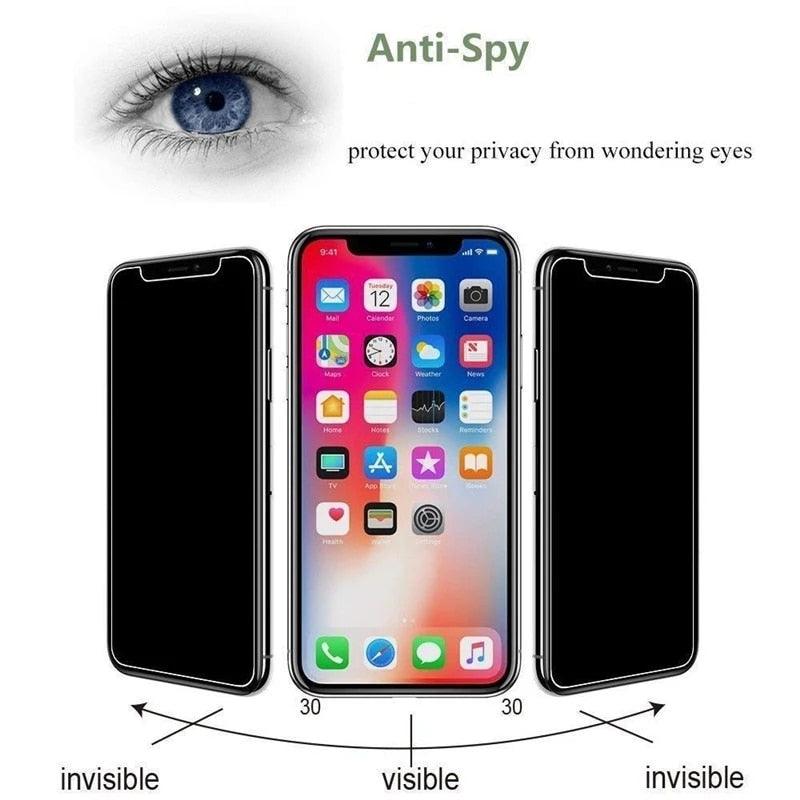Protecteurs d'écran en verre trempé anti-espion 3PCS pour iPhone